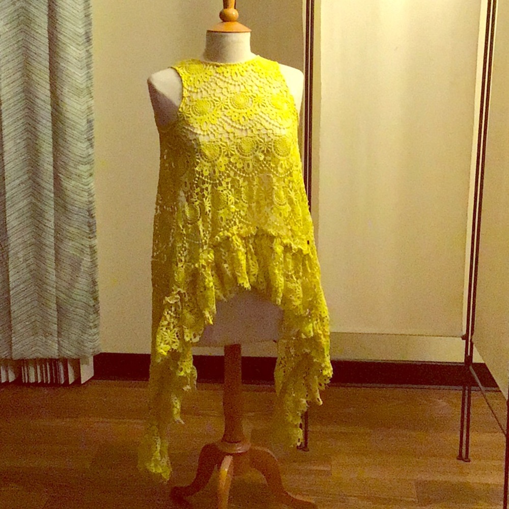 A crochet open back top